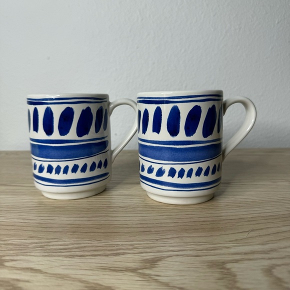 Kate Spade‎ New York Lenox All In Good Taste Pretty Pantry Mugs Blue Set of 2 - Picture 1 of 7